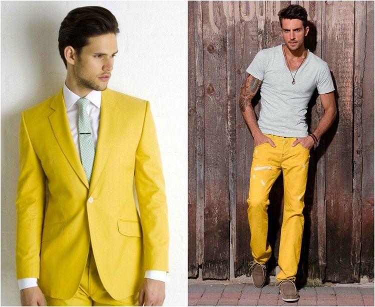 Moda bărbătească galben lămâie - costum și pantaloni îmbrăcăminte-bărbați-trend-vară-2016-pantaloni-costum-galben-lămâie