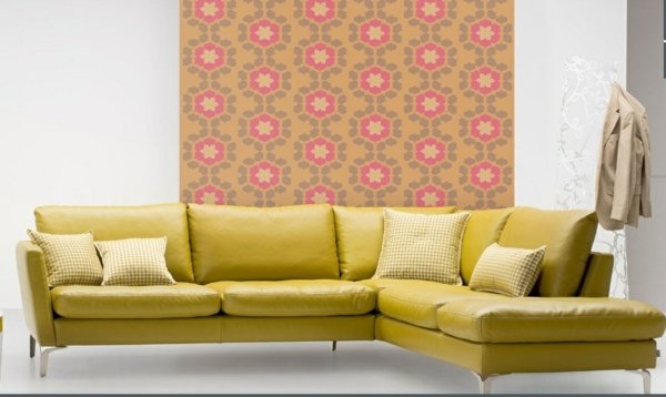 canapea galbenă mobilier modern din piele culori la modă Mobilier din piele culori la modă tapet original colorat