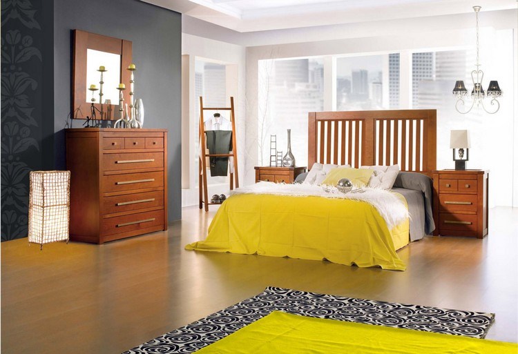 Mobilier din lemn de culoare închisă medie, cu mânere din alamă idei-design-dormitor-mediu-mobilier-din-lemn-inchis-din-metal