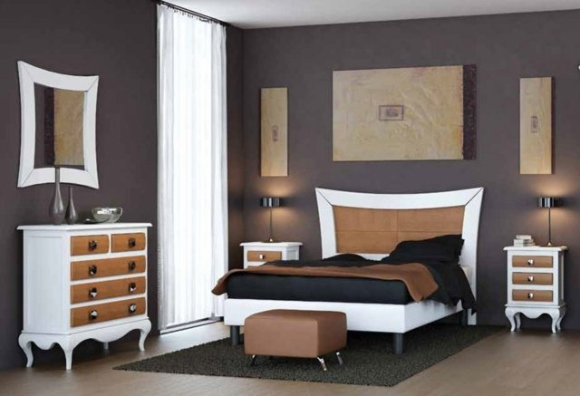 Dormitorul eclectic a amenajat vopsea de perete mov Dormitor configurați idei de design de culoare de perete mov