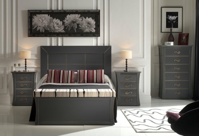 pictură murală de perete cu design clasic flori Design dormitor mural mural flori mobilier mahon