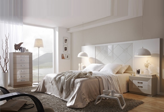 Idei de decor dormitor complete Idei de amenajare complet alb modern