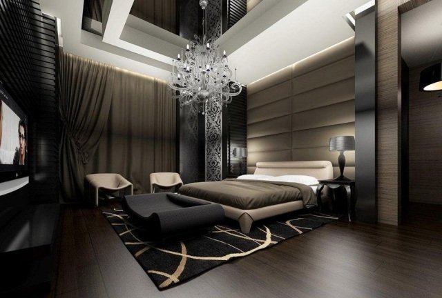 Idei de dormitor pentru decor modern-candelabre de cristal de lux idei-dormitor-culoare-inchisa-podea-candelabre-din-cristal