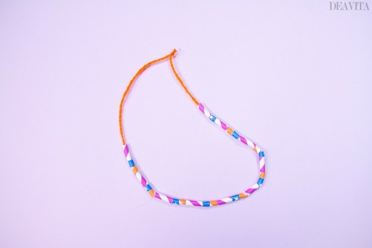 bijuterii pentru copii tinker fire de tricotat paie colorate colier ușor