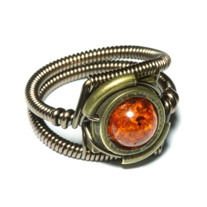 Brățară piatră prețioasă metal chihlimbar Brățară din metal de piatră prețioasă