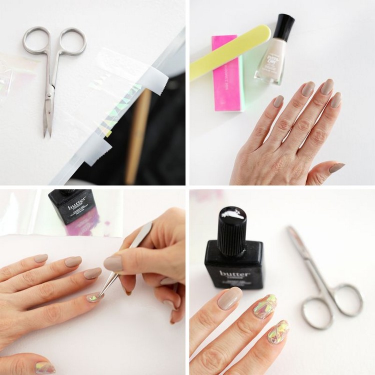 DIY Unghii de sticlă - Instrucțiuni cu folie frumoase-modele-de-unghii-trend-cuie-de-sticla-fac-it-yourself-instructiuni
