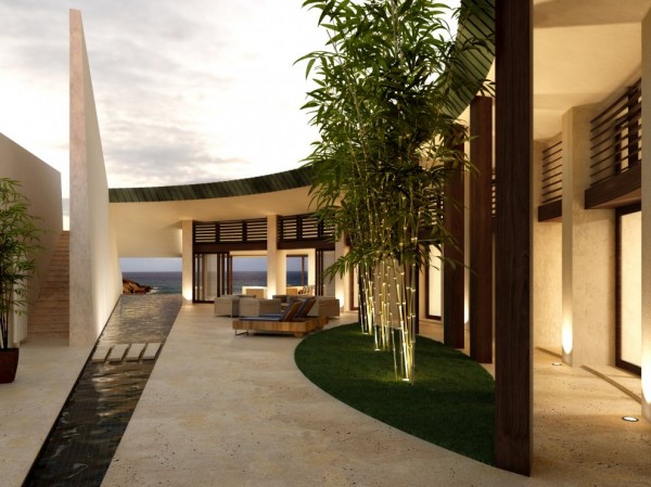 patio modern în formă de spirală cu design modern casă-modernă-design-spirală-în-patio