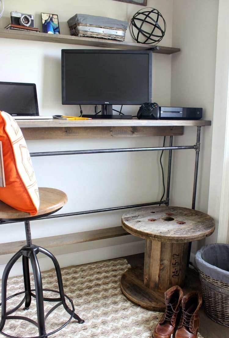 Mobilierul tubular poate fi montat în orice cameră birou-construiți-vă-idei-masă de lucru-mobilă tubulară-tuburi-stil-industrial