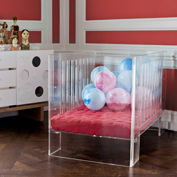 Pat pentru bebeluși Acryll-Designuri moderne Cameră pentru bebeluși Acryll Baby Crib Designuri moderne