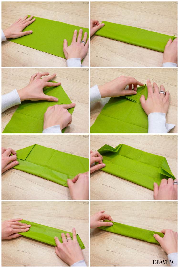 instrucțiuni de pliere modulare origami floare de lotus cu bază verde