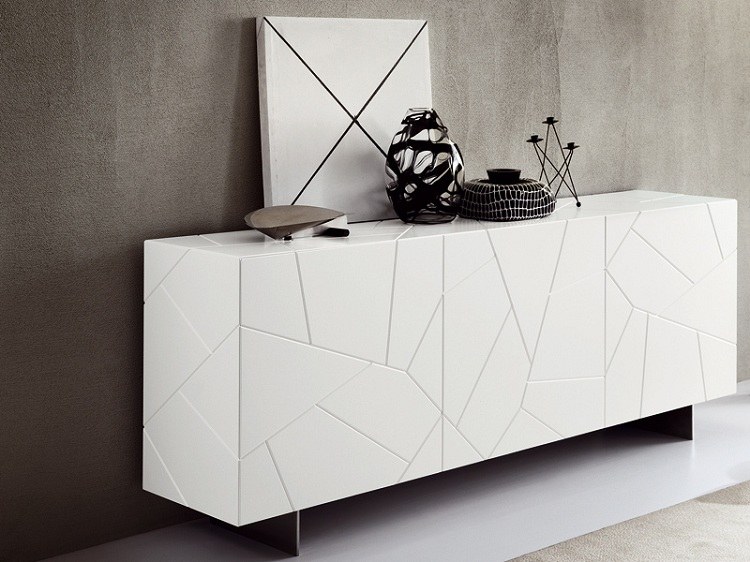 Buffet alb lucios luciu aspect modern mobilier de designer clasic
