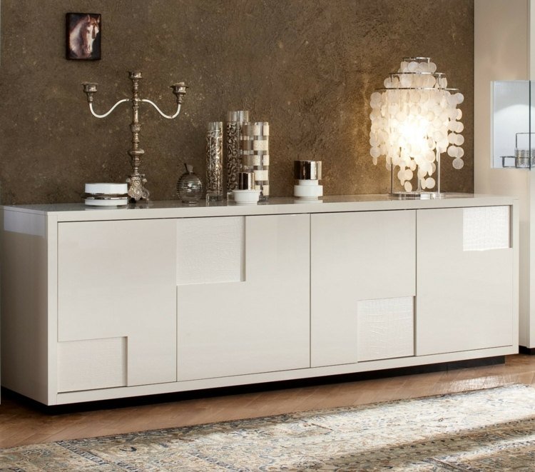 Buffet alb mozaic lucios motive mobilier de designer de sufragerie