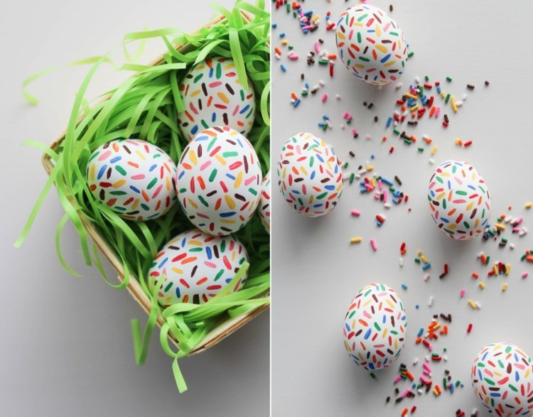 Proiectează ouă de Paști în grădiniță cu vopsea acrilică și pensulă - stropi cu vopsea