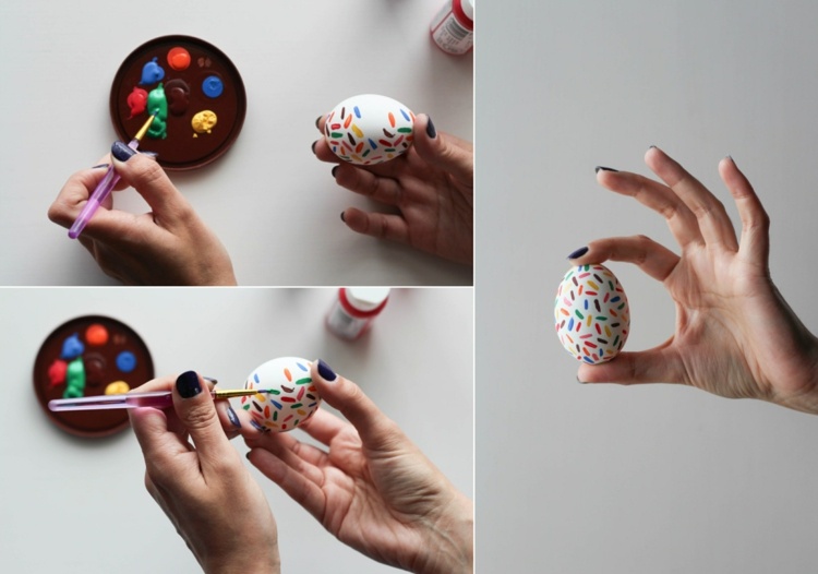 Instrucțiuni artizanale pentru copii cu o perie subțire și ouă fierte