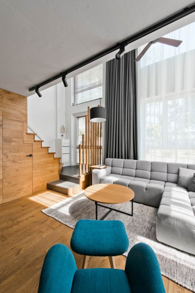 Canapeaua gri oferă un confort deplin Set canapea gri stil scandinav amenajând mobilier turcoaz modern