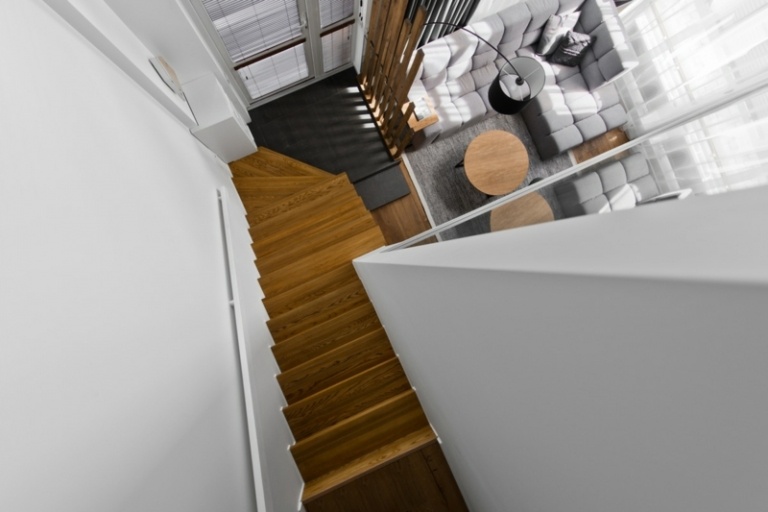 Mobilier gri Stil scandinav scări din lemn gri idee placare vedere de pasăre