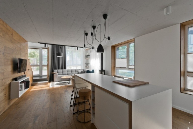 Tavan gri deschis în bucătărie dulap minimalist minimalist stil perete de bucătărie în stil scandinav
