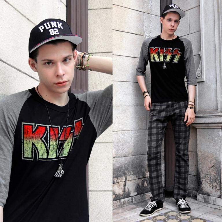 Adidași-Trend-Bărbați-Baseball-Pantaloni cu carouri cu șapcă-tricou-raphael-stephens