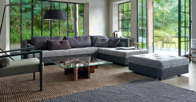 mobilier living modern masa de sticla gri deschis deschis Mobilier camera de zi gri deschisă sticlă închisă masă picioare din lemn