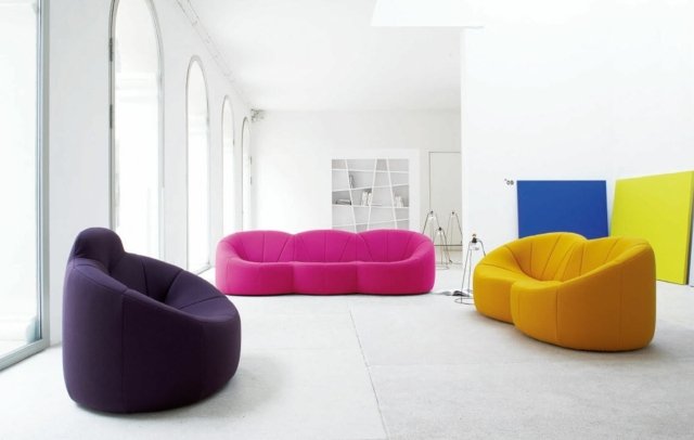 Canapea galben roz violet închis cu trei locuri Orient modern roz violet închis cu trei locuri inspirat de orientarea modernă