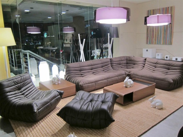Mobilier canapea clasică taburet otoman modular Canapea clasică otomană otomană modulară acoperită în piele