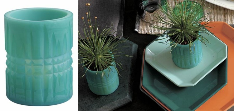 suport de lumânări de vară deco ghiveci de flori turcoaz tava pentru iarbă