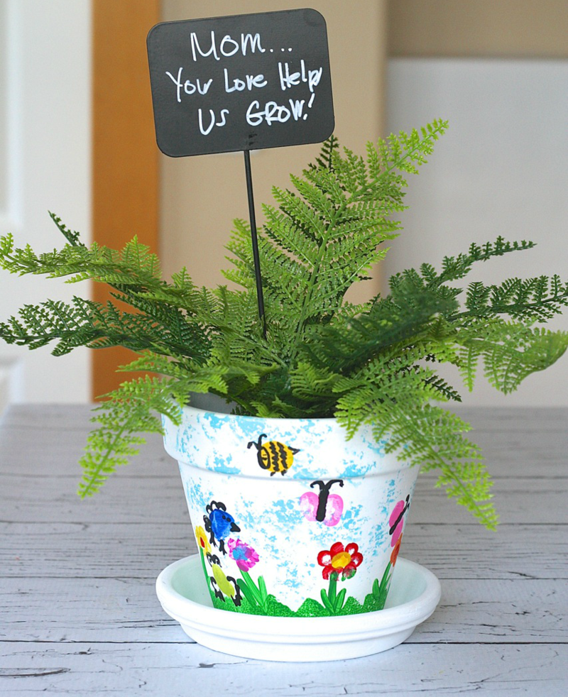 vara deco ghiveci de flori design mestesug idei amprente digitale ferigi