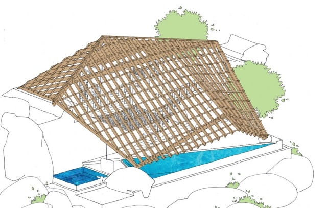 stațiune de sănătate în Vietnam - piscina abruptă pe deal, abruptă Stațiune-construită-la-înălțimi-apă-minerală-piscină infinită