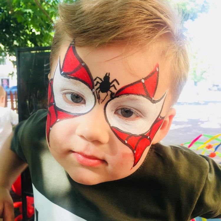 pictura feței spiderman ochi obraji păianjen frunte