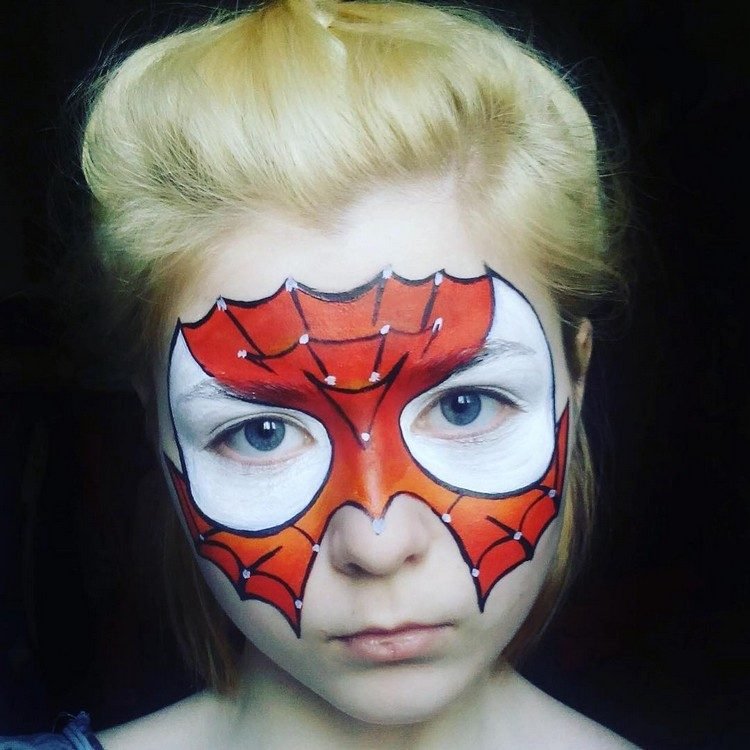 șablon de machiaj pentru machiajul spiderman