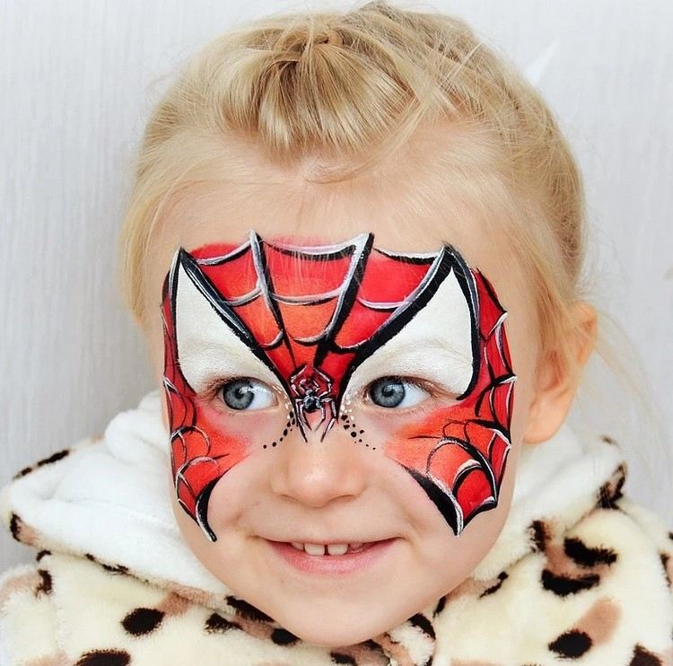 idei de pictură a fețelor carnaval spiderman