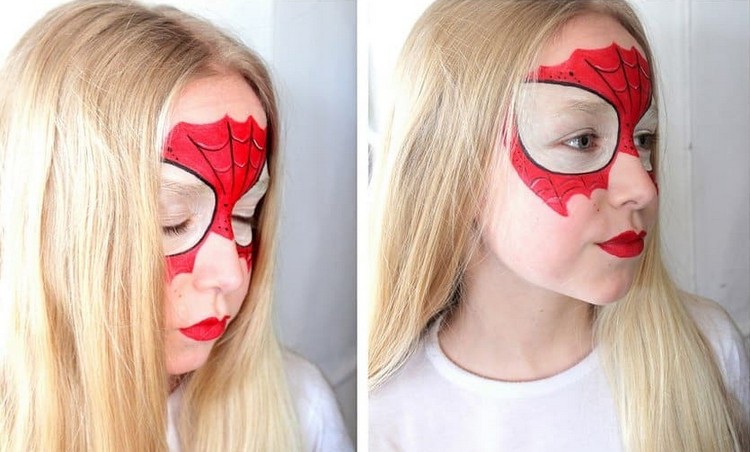 spiderman mask halloween make up girl