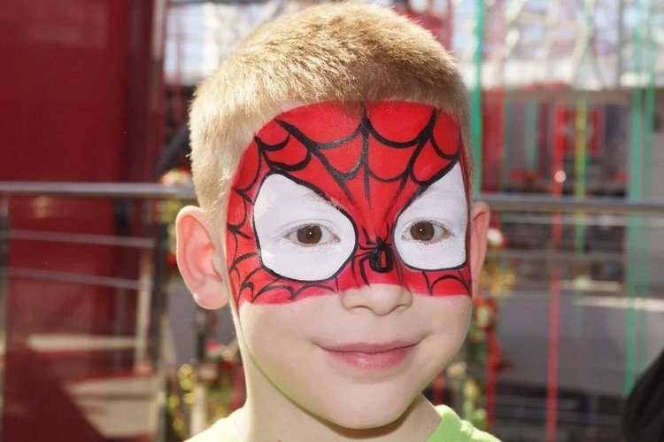masca pictura fata spiderman frunte ochi
