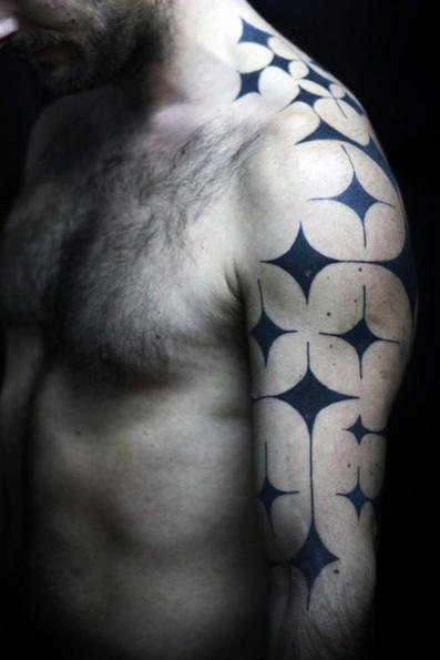 Tatuagem de estrela espumante para homens