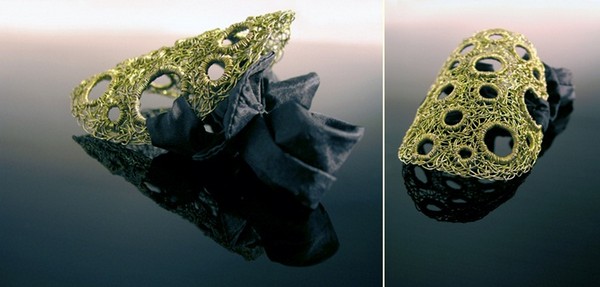 Colecție de inele sârmă de alamă de culoare verde Culoare sârmă de alamă împletită elegant elegant