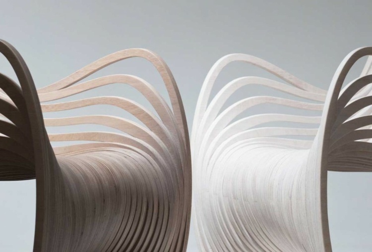 Cu scaunele de la Alejandro Estrada vă este garantat un confort complet al scaunelor design scaun alb permite ideea placaj