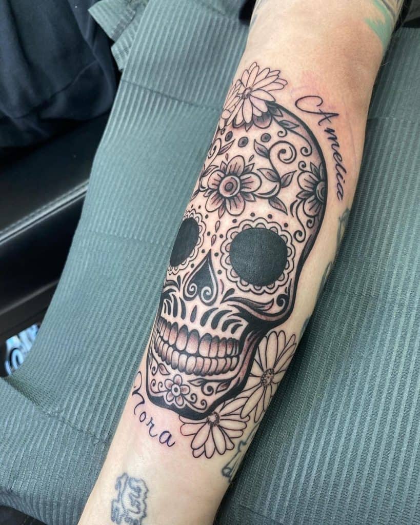 Tatuagens de caveira de açúcar, tatuagem salva, 9