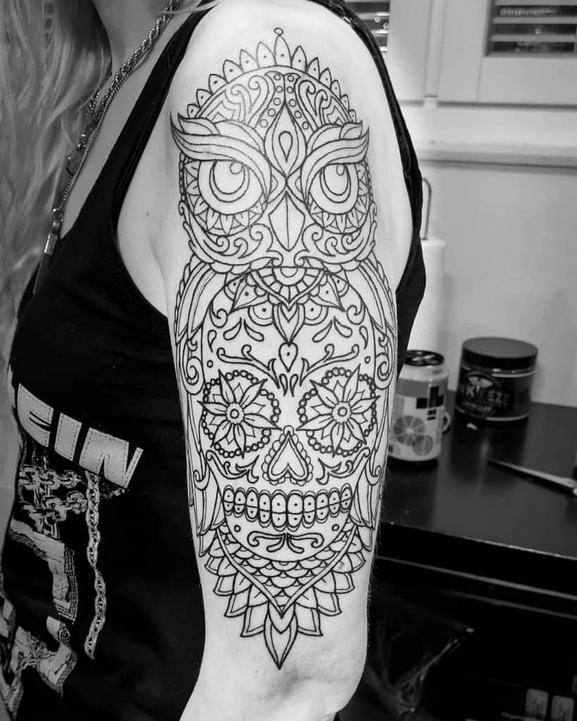 Tatuagens de caveira de açúcar, tatuagem salva, 12
