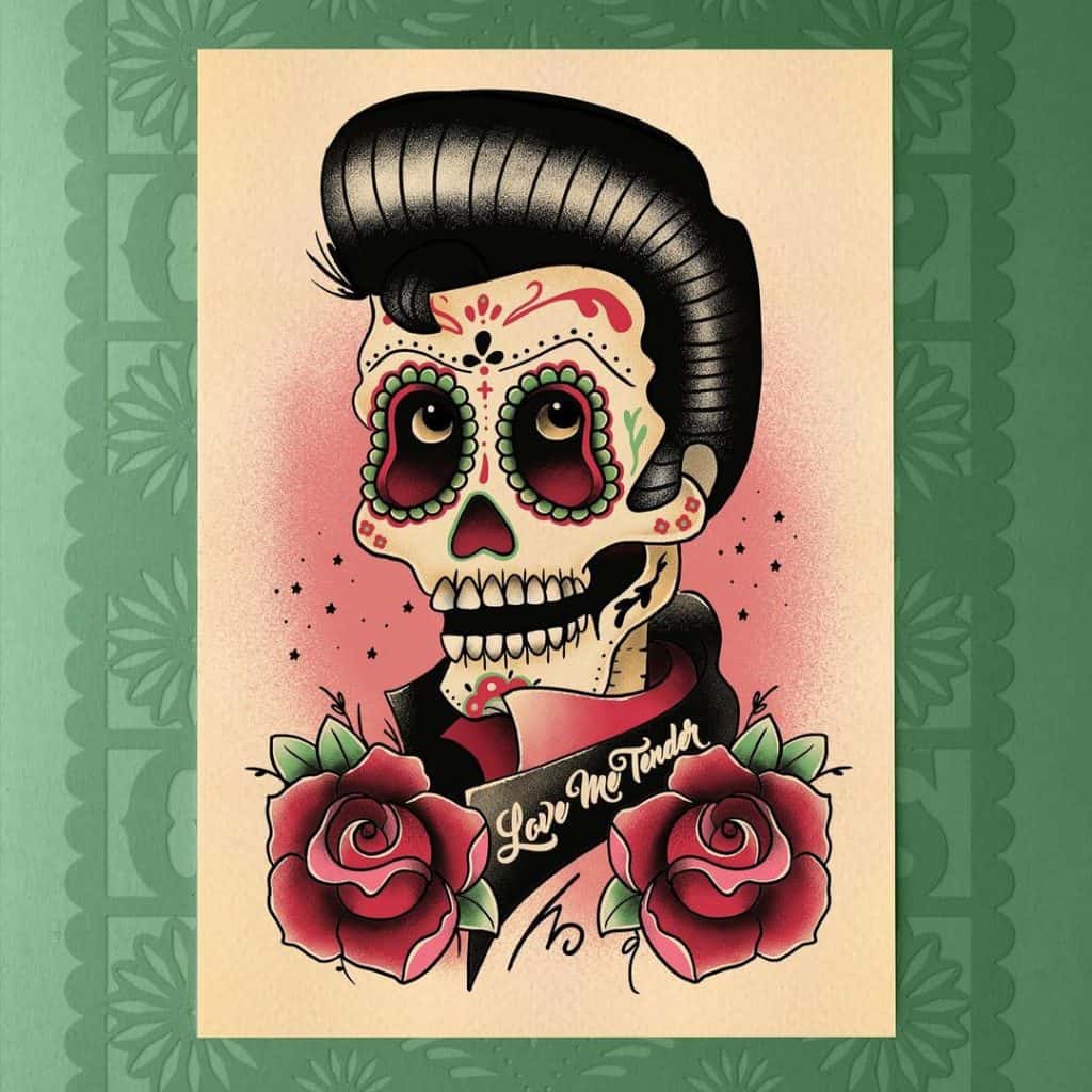 Tatuagens de caveira de açúcar, tatuagem salva, 13