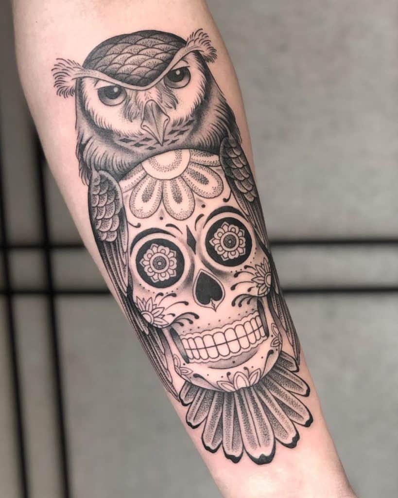 Tatuagens de caveira de açúcar, tatuagem salva, 16