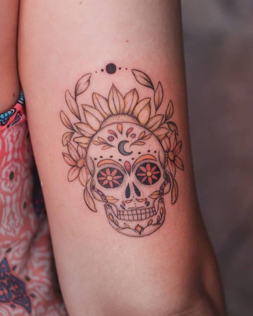 Tatuagens de caveira de açúcar, tatuagem salva, significando