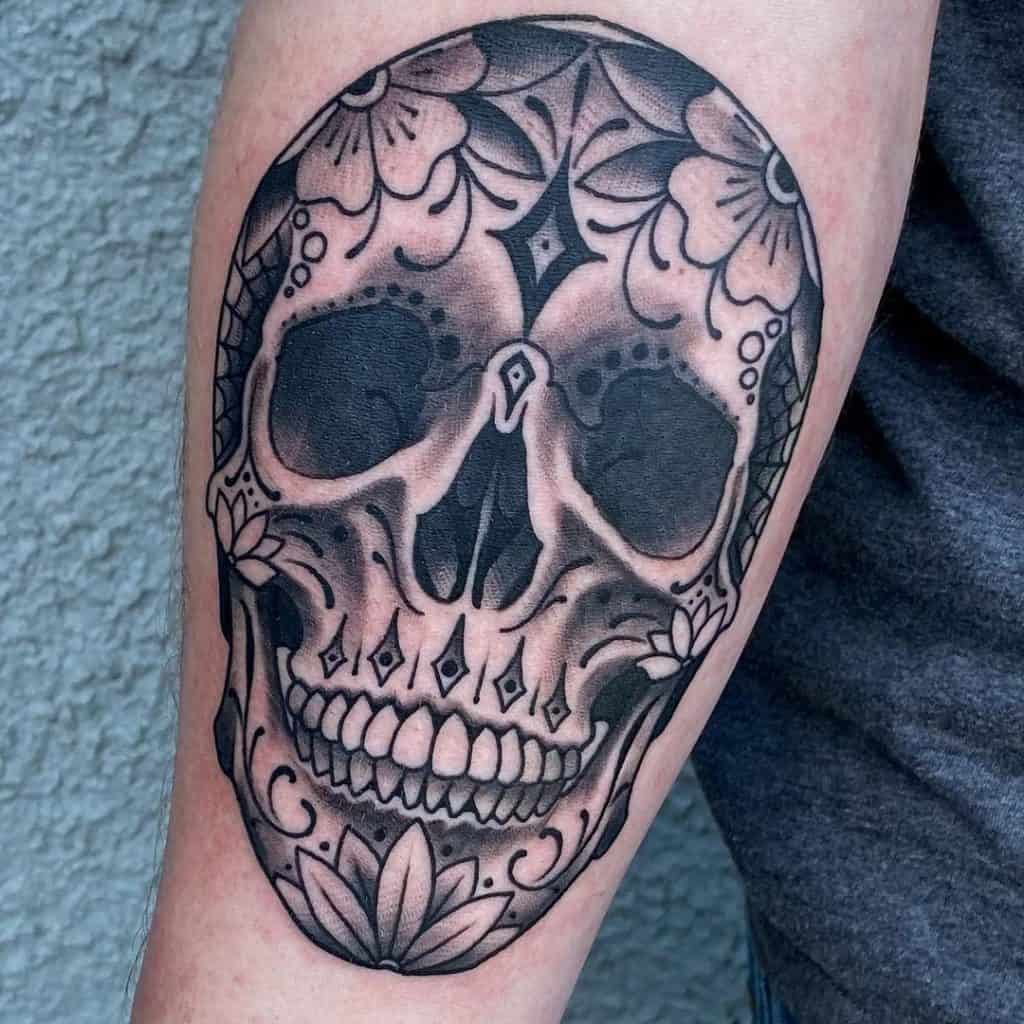 Tatuagens de caveira de açúcar, tatuagem salva, 19