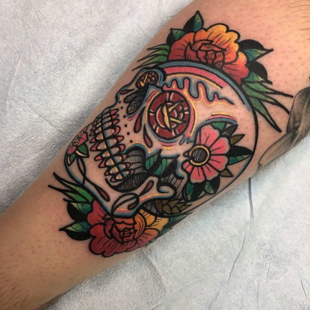 Tatuagens de caveira de açúcar, tatuagem salva, 2