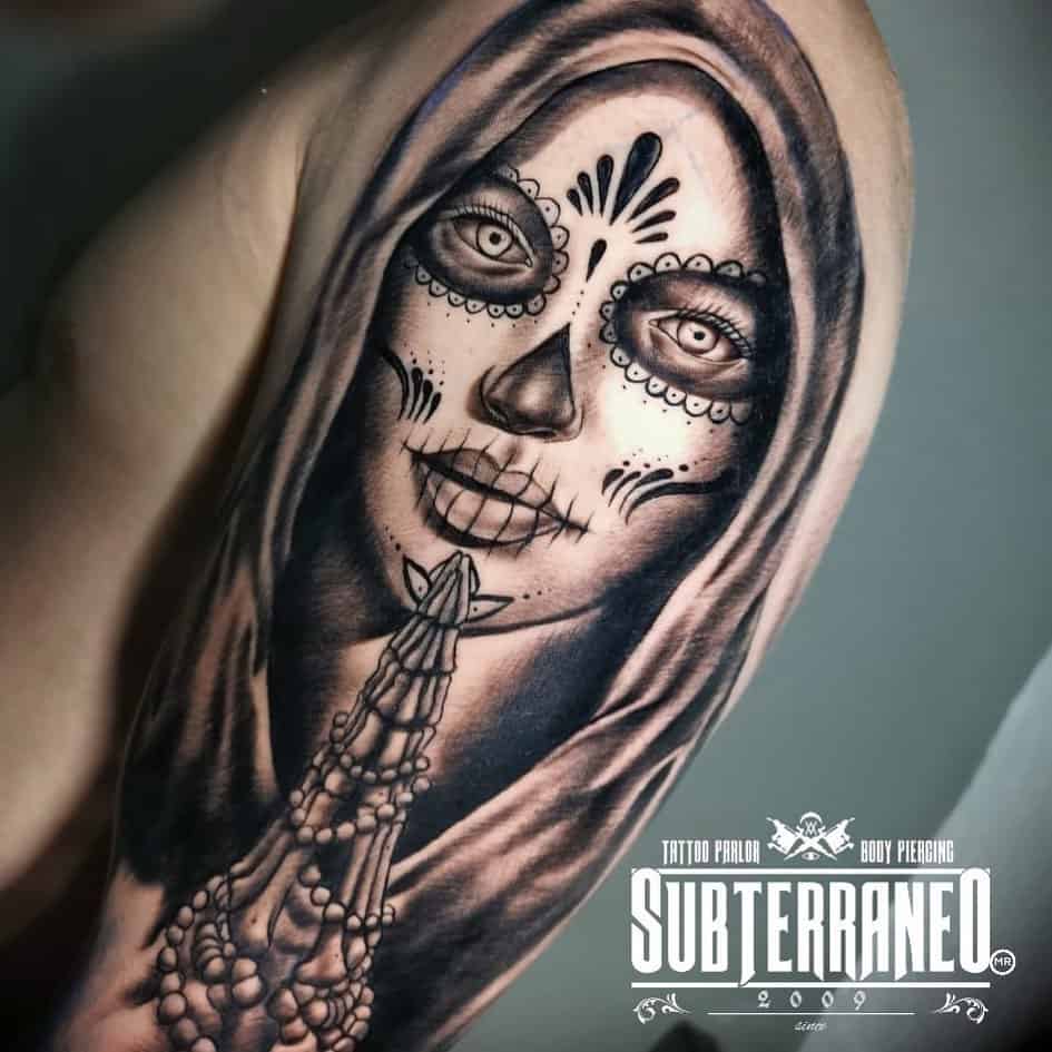 Tatuagens de caveira de açúcar, tatuagem salva, 5