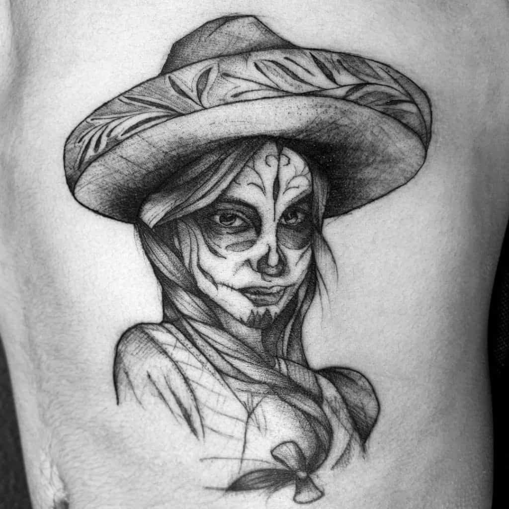 Tatuagens de caveira de açúcar, tatuagem salva, 7