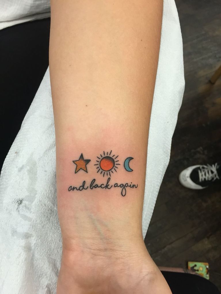 Beau soleil et lune avec Star Tattoo pour femme