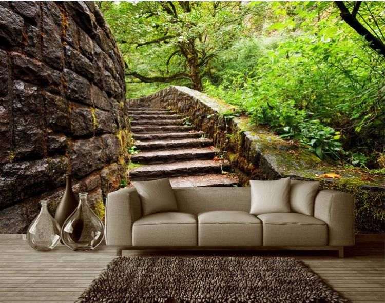 imagini de fundal-living-idei-pereți-design-exemple-3d-pădure