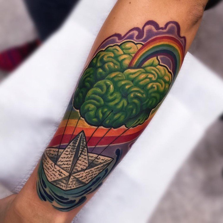 Tatuaj de mână molie molie om lună tendință