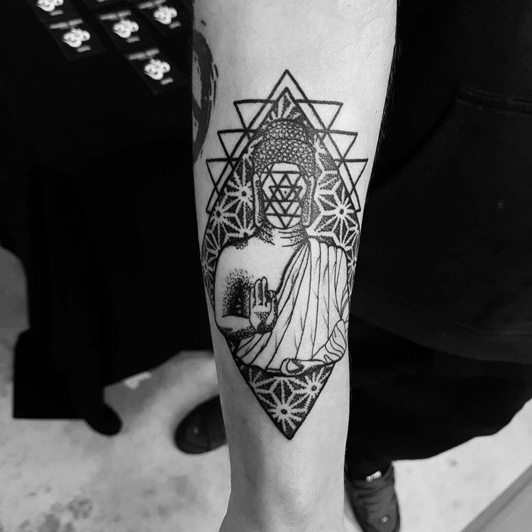 Dotwork Buddha braț geometric om