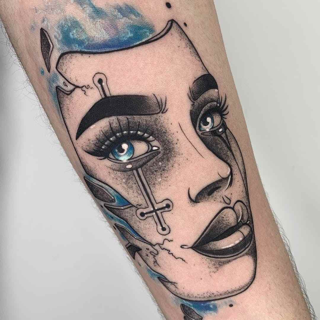 Motivul tatuajului pentru ochi plângând motivul tatuajului brațului superior pentru femei